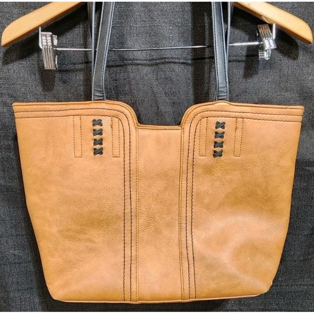 Montana West Tote Bag Handle Satchel Purse Zipper Leather Rustic Western Brown - Picture 1 of 9
